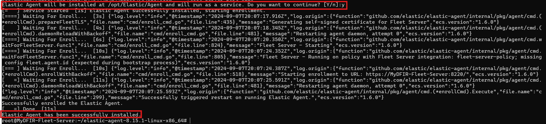 Elastic Agent Installation on Fleet Server