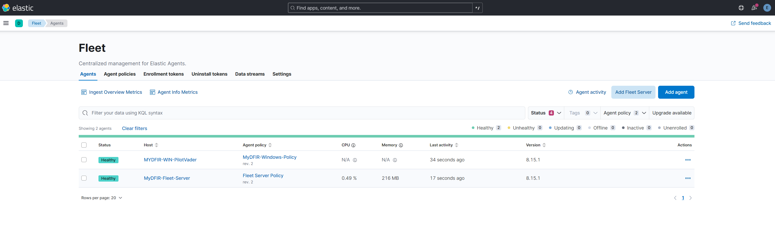 Fleet Installation on Elastic GUI