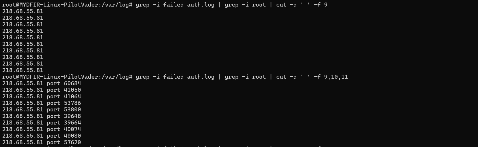 Failed Login Attempts Filtered by Date